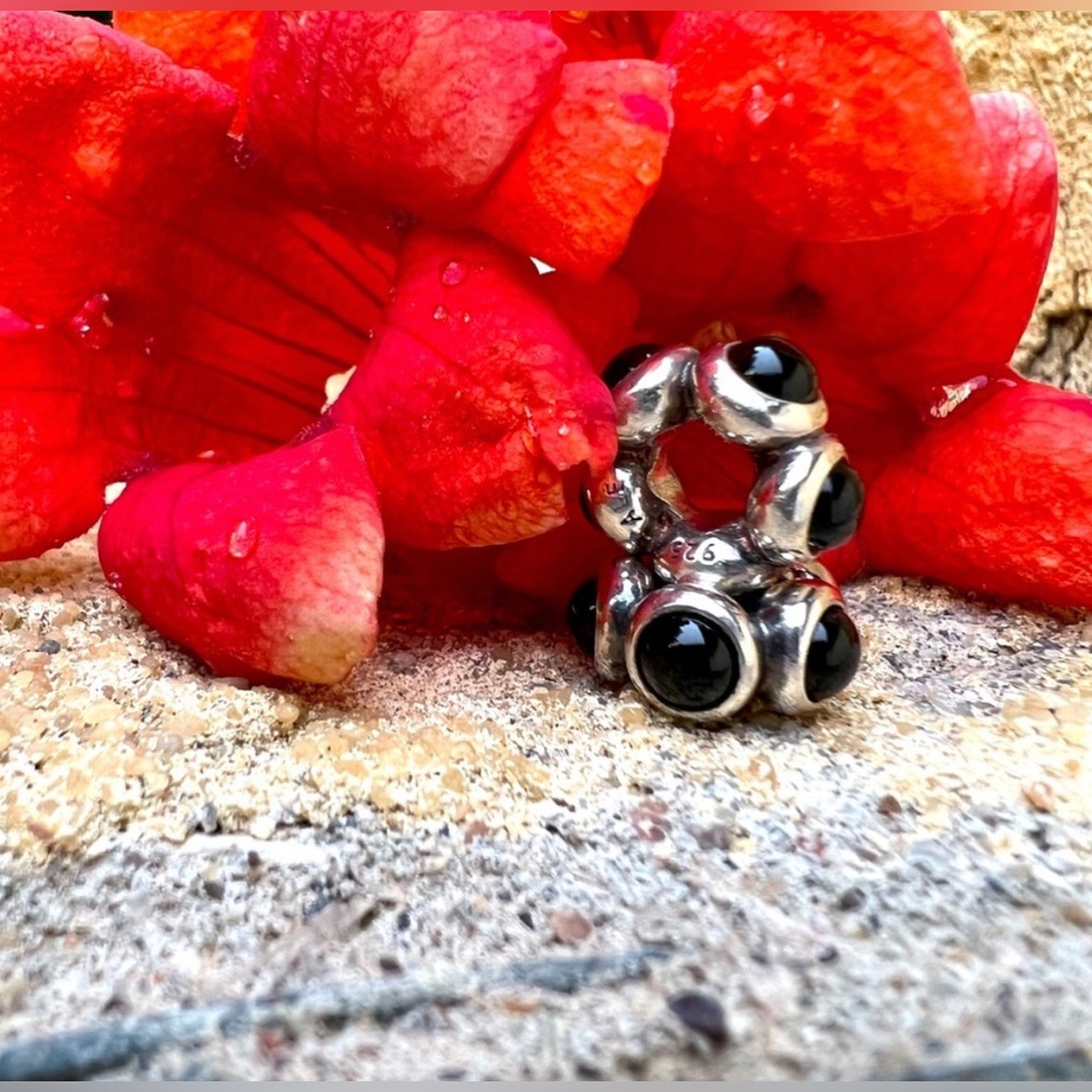 5 Avail Retired Pandora Onyx Cabochon Spacer